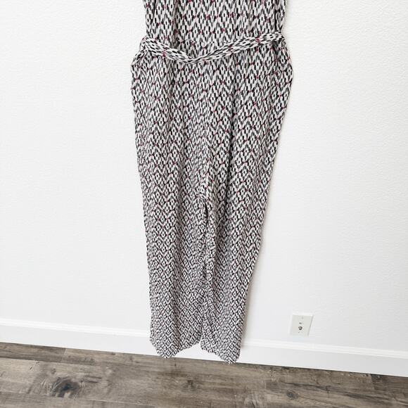 [XÍRENA] Haven Tile Geometric Print Cassi Jumpsuit Belt Flutter Sleeves Sz Large - Picture 7 of 13